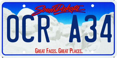SD license plate 0CRA34