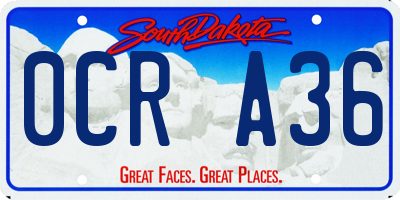 SD license plate 0CRA36