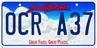 SD license plate 0CRA37