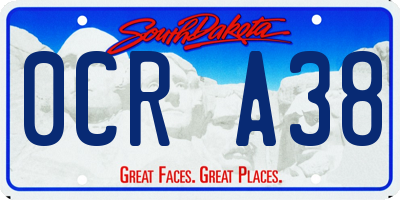 SD license plate 0CRA38