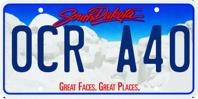SD license plate 0CRA40