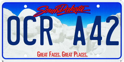 SD license plate 0CRA42