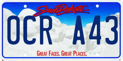 SD license plate 0CRA43