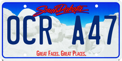 SD license plate 0CRA47