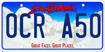 SD license plate 0CRA50