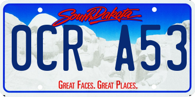SD license plate 0CRA53