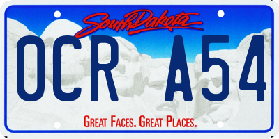 SD license plate 0CRA54