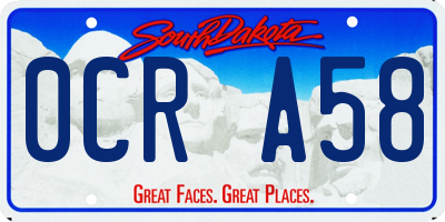 SD license plate 0CRA58