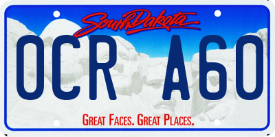 SD license plate 0CRA60