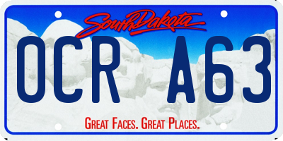 SD license plate 0CRA63