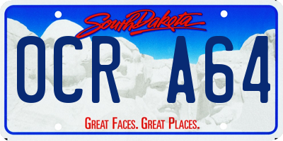 SD license plate 0CRA64
