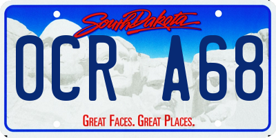 SD license plate 0CRA68
