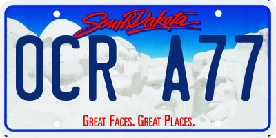 SD license plate 0CRA77