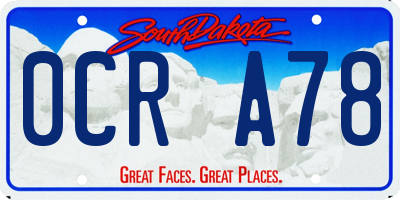 SD license plate 0CRA78
