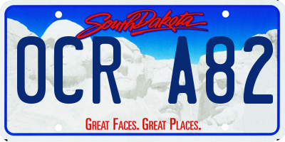 SD license plate 0CRA82