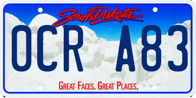 SD license plate 0CRA83