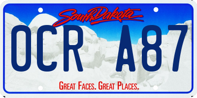 SD license plate 0CRA87
