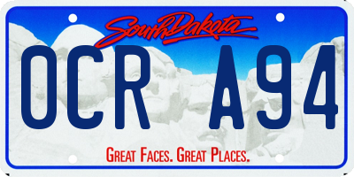 SD license plate 0CRA94