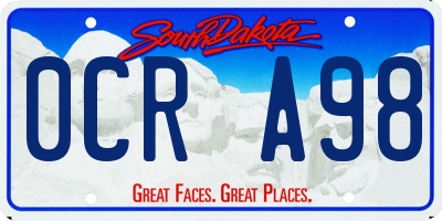 SD license plate 0CRA98