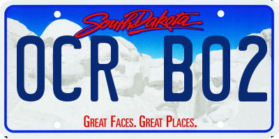 SD license plate 0CRB02