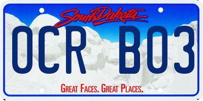 SD license plate 0CRB03