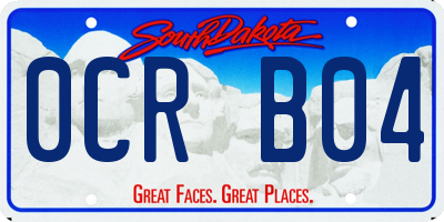 SD license plate 0CRB04