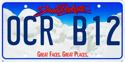 SD license plate 0CRB12