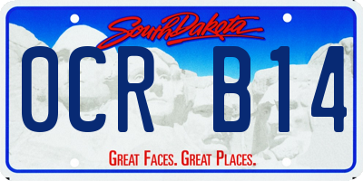 SD license plate 0CRB14