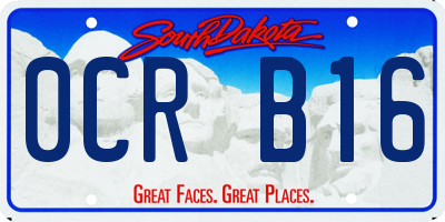 SD license plate 0CRB16