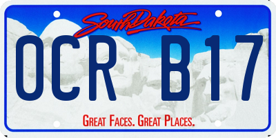 SD license plate 0CRB17