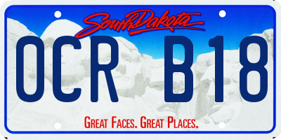 SD license plate 0CRB18