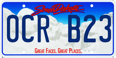 SD license plate 0CRB23