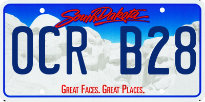 SD license plate 0CRB28