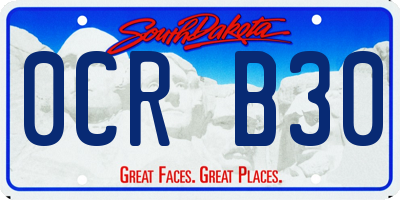 SD license plate 0CRB30