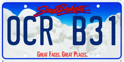 SD license plate 0CRB31
