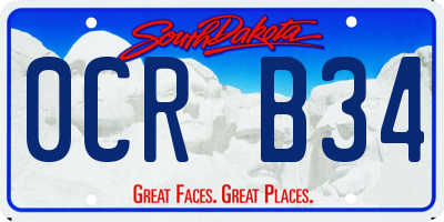 SD license plate 0CRB34