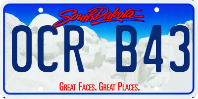 SD license plate 0CRB43
