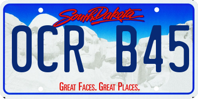SD license plate 0CRB45