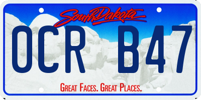 SD license plate 0CRB47