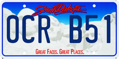 SD license plate 0CRB51