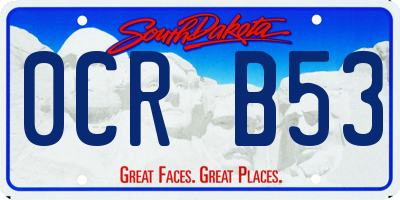 SD license plate 0CRB53