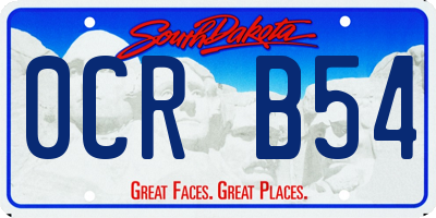 SD license plate 0CRB54