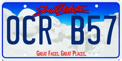 SD license plate 0CRB57