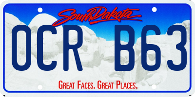 SD license plate 0CRB63