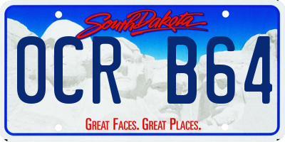 SD license plate 0CRB64