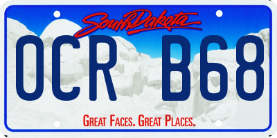 SD license plate 0CRB68