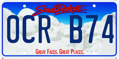 SD license plate 0CRB74