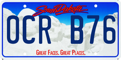 SD license plate 0CRB76