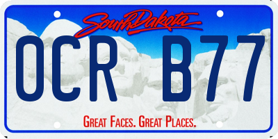SD license plate 0CRB77