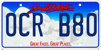 SD license plate 0CRB80